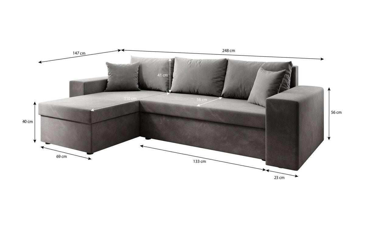 Denver Design Cord Ecksofa mit Schlaffunktion – Verwandlungssofa für Modernen Wohnkomfort