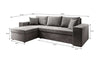 Denver Design Cord Ecksofa mit Schlaffunktion – Verwandlungssofa für Modernen Wohnkomfort