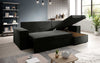 Designer Ecksofa Denver Samt mit Schlaffunktion – Verwandlungsfähige L-Form Couch