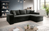 Designer Ecksofa Denver Samt mit Schlaffunktion – Verwandlungsfähige L-Form Couch