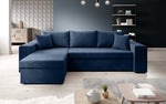 Lade das Bild in den Galerie-Viewer, Designer Ecksofa Denver Samt mit Schlaffunktion – Verwandlungsfähige L-Form Couch
