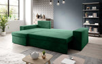 Lade das Bild in den Galerie-Viewer, Designer Ecksofa Denver Samt mit Schlaffunktion – Verwandlungsfähige L-Form Couch
