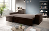 Designer Ecksofa Denver Samt mit Schlaffunktion – Verwandlungsfähige L-Form Couch
