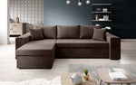 Lade das Bild in den Galerie-Viewer, Designer Ecksofa Denver Samt mit Schlaffunktion – Verwandlungsfähige L-Form Couch
