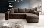 Lade das Bild in den Galerie-Viewer, Designer Ecksofa Denver Samt mit Schlaffunktion – Verwandlungsfähige L-Form Couch
