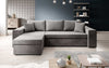 Designer Ecksofa Denver Samt mit Schlaffunktion – Verwandlungsfähige L-Form Couch