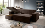 Lade das Bild in den Galerie-Viewer, Designer Ecksofa Denver Samt mit Schlaffunktion – Verwandlungsfähige L-Form Couch
