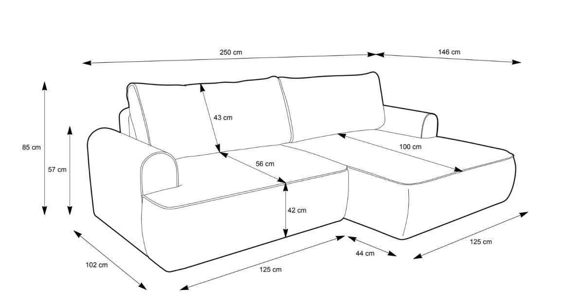 Luxuriöses Designer Sofa Luma: Multifunktionales Ecksofa mit Stauraum & Schlaffunktion