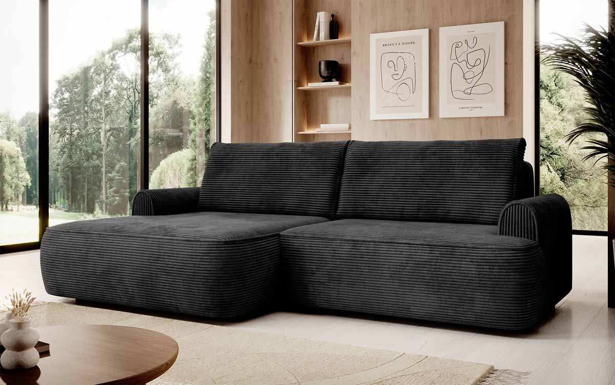 Elegantes Designer Ecksofa Onelio mit integriertem Stauraum und praktischer Schlaffunktion