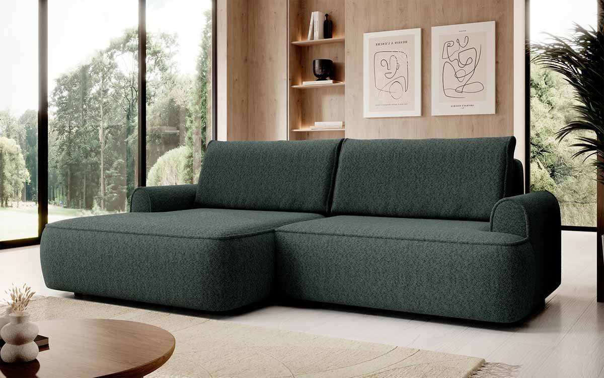 Elegantes Designer Ecksofa Onelio mit integriertem Stauraum und praktischer Schlaffunktion