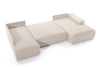 Designer Schlafsofa Rondo: Großes U-Form Cord Sofa mit Schlaffunktion