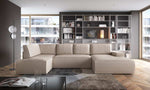 Lade das Bild in den Galerie-Viewer, Designer Schlafsofa Rondo: Großes U-Form Cord Sofa mit Schlaffunktion
