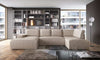 Designer Schlafsofa Rondo: Großes U-Form Cord Sofa mit Schlaffunktion
