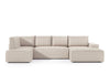 Designer Schlafsofa Rondo: Großes U-Form Cord Sofa mit Schlaffunktion