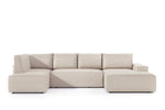 Lade das Bild in den Galerie-Viewer, Designer Schlafsofa Rondo: Großes U-Form Cord Sofa mit Schlaffunktion
