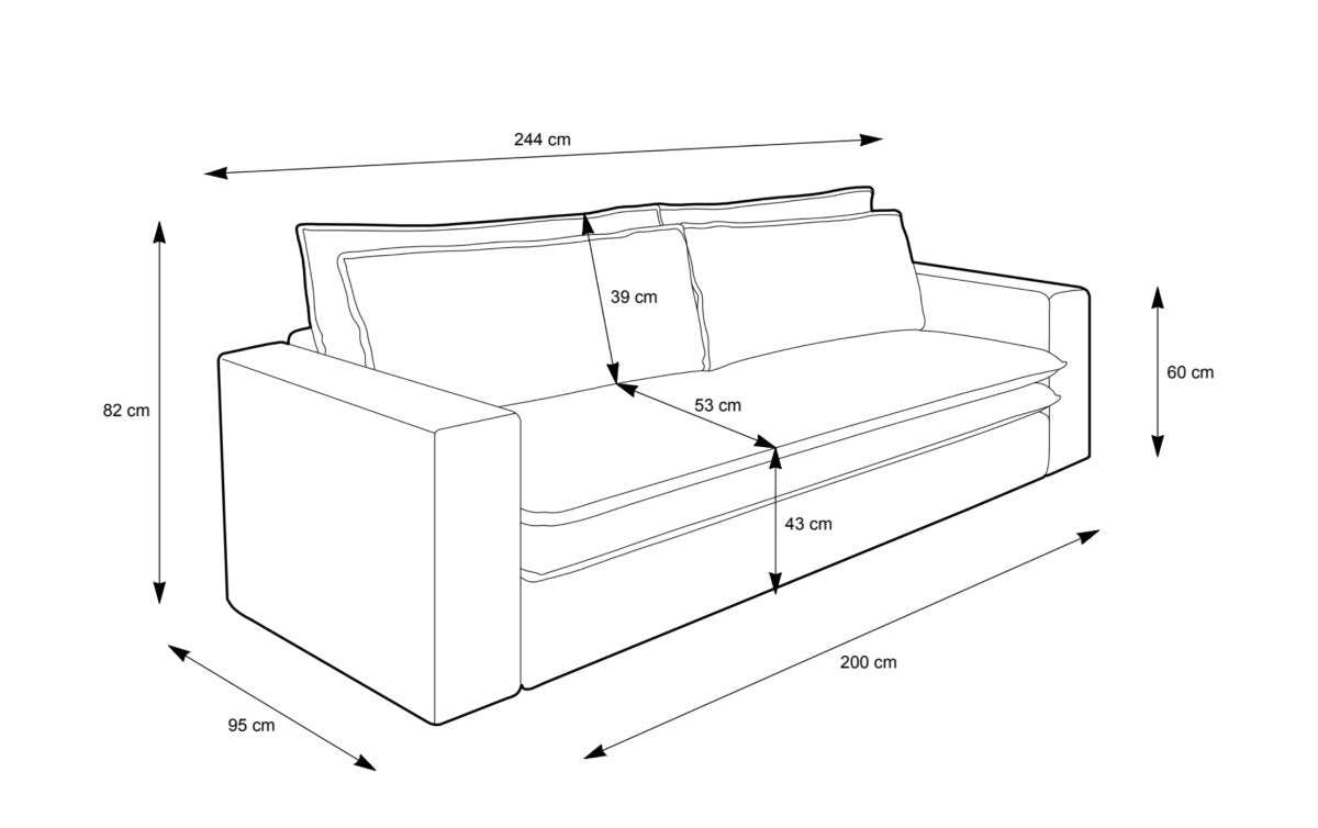 Luxuriöses Designer Cord Sofa Tilo mit Schlaf- und Klappfunktion, Stauraum-Option