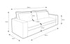 Luxuriöses Designer Cord Sofa Tilo mit Schlaf- und Klappfunktion, Stauraum-Option