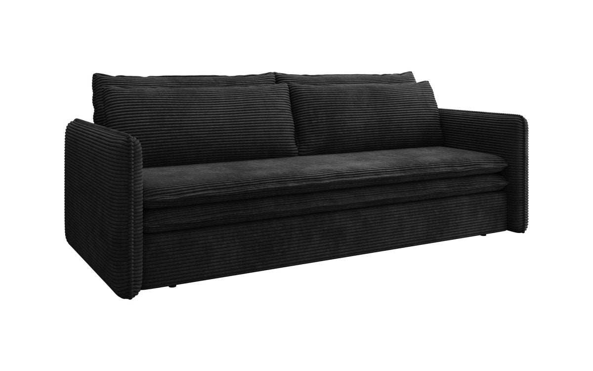 Tilo Slim Designer Cord Schlafsofa mit Klappfunktion und Integriertem Stauraum