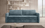 Lade das Bild in den Galerie-Viewer, Tilo Slim Designer Cord Schlafsofa mit Klappfunktion und Integriertem Stauraum
