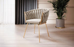 Lade das Bild in den Galerie-Viewer, Larissa Luxus Samt Designer Esszimmerstuhl mit goldenen Beinen – Eleganter Komfort Stuhl
