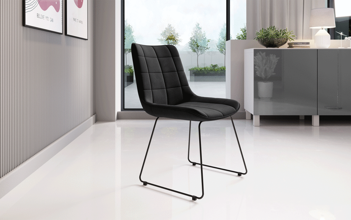 Volta Samt Designer Esszimmerstuhl: Komfortabel, Modern, Robust, Stilvolle Akzente