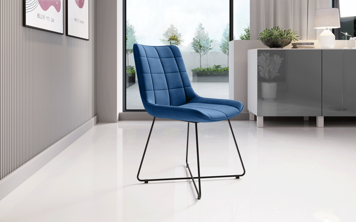 Volta Samt Designer Esszimmerstuhl: Komfortabel, Modern, Robust, Stilvolle Akzente