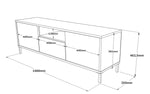 Lade das Bild in den Galerie-Viewer, Modernes Designer TV-Lowboard Cortino mit Stauraum, Eiche/Anthrazit, Elegantes Wohnzimmer Sideboard
