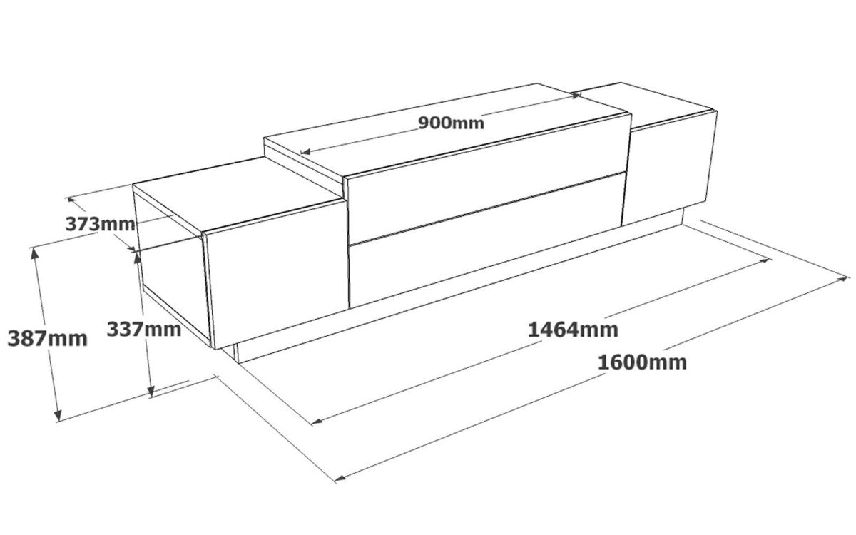 Elegantes Designer TV Lowboard Merlara mit viel Stauraum und modernem Stil
