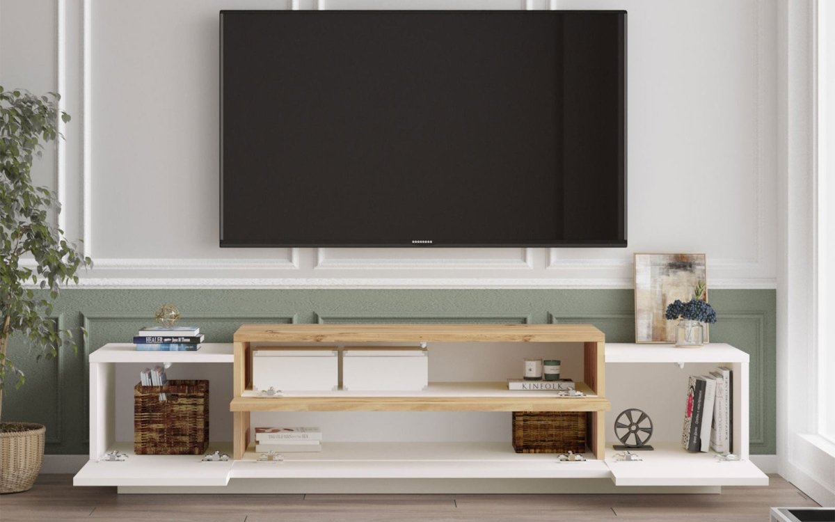 Elegantes Designer TV Lowboard Merlara mit viel Stauraum und modernem Stil