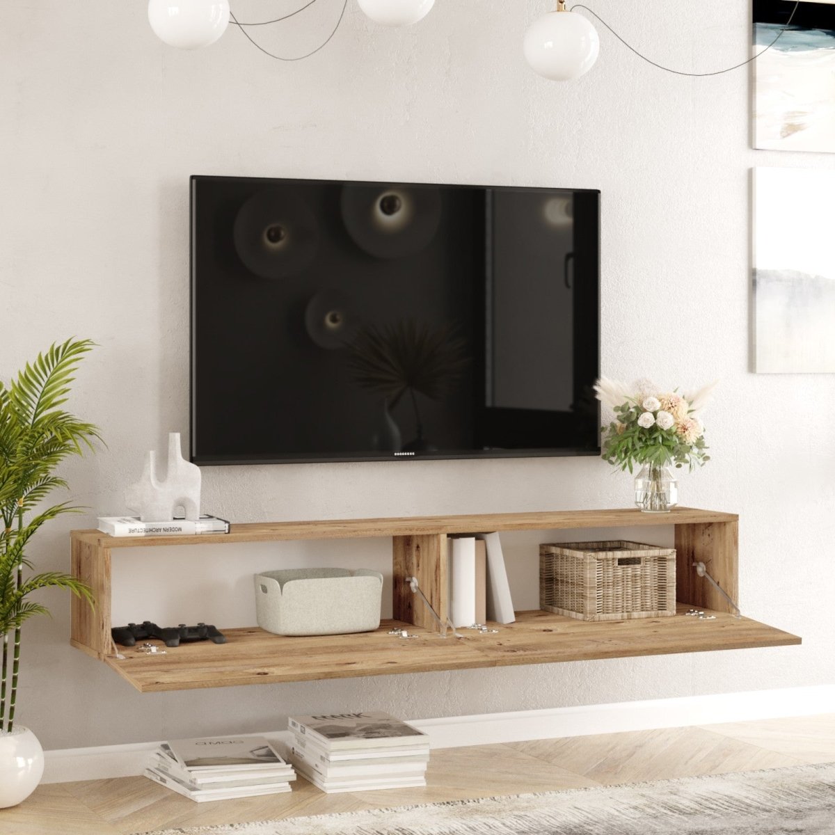 Designer TV Lowboard Banzi: Schwebendes, modernes Medienmöbel mit stilvollen Optionen
