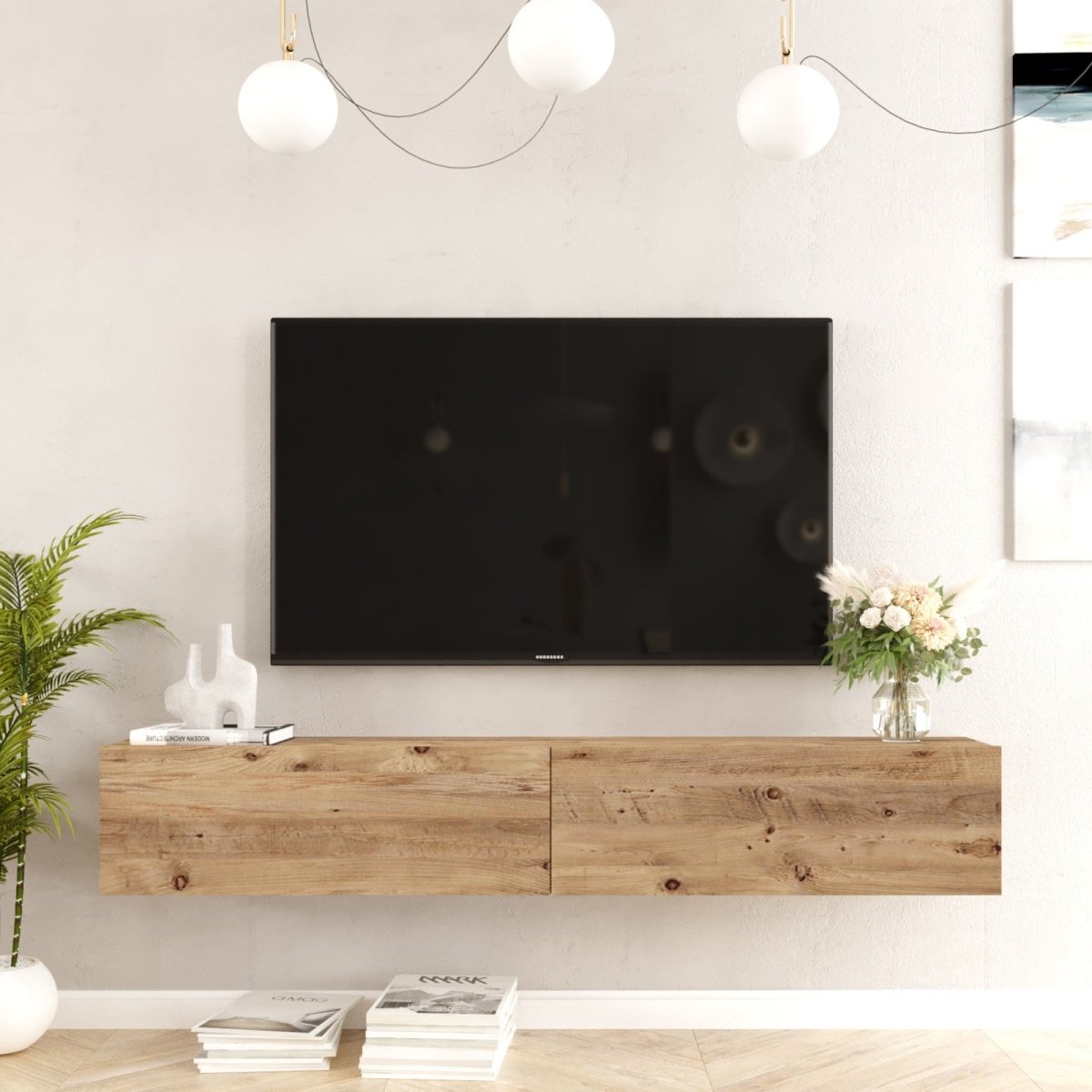 Designer TV Lowboard Banzi: Schwebendes, modernes Medienmöbel mit stilvollen Optionen
