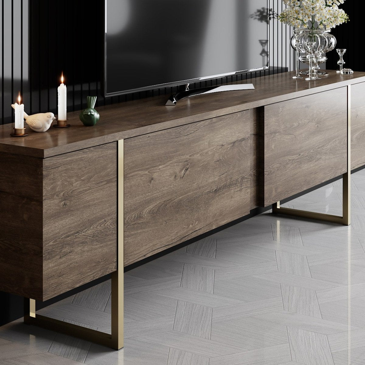 Modernes Designer TV Lowboard Lunano – Stilvolles Medienregal für Wohnzimmer