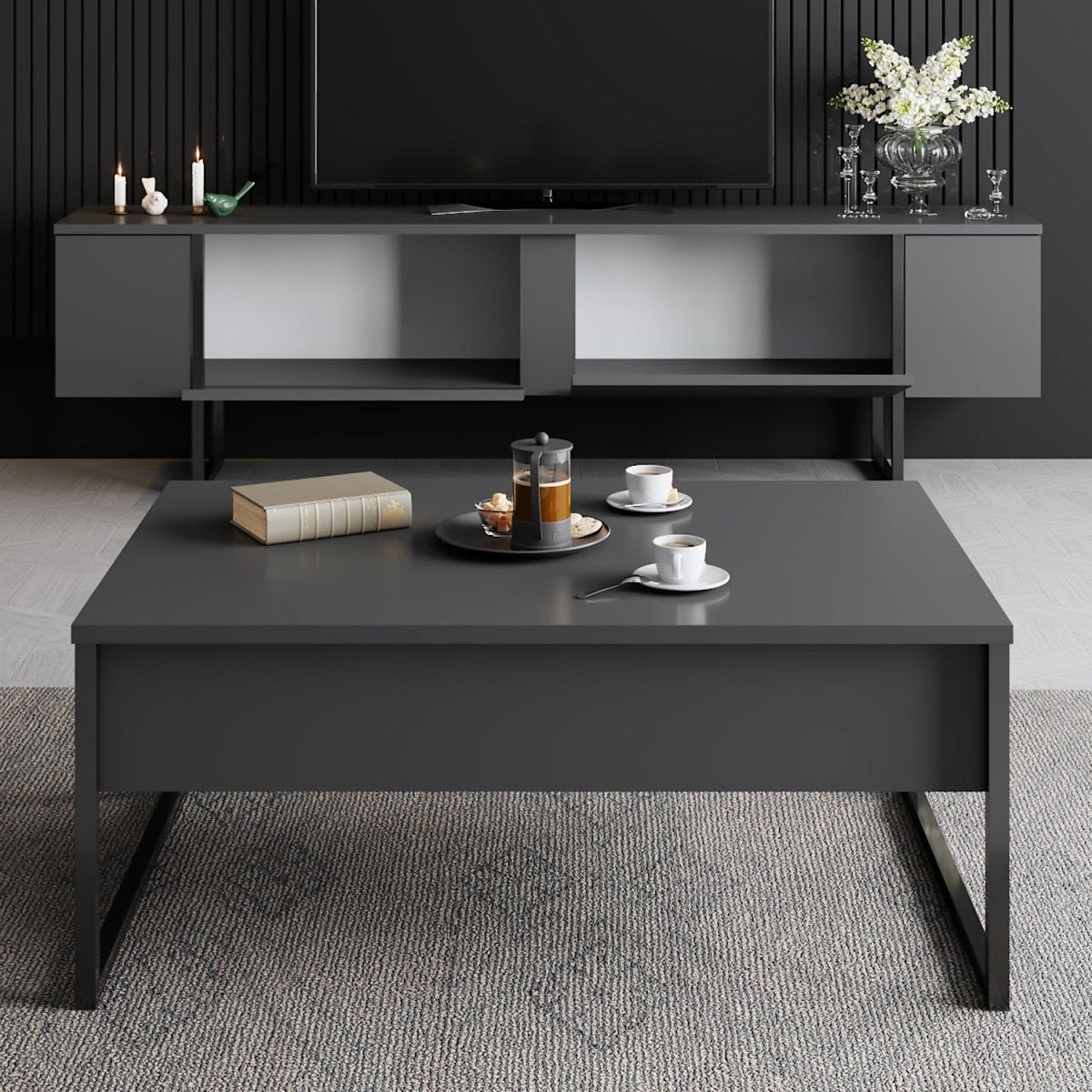 Modernes Designer TV Lowboard Lunano – Stilvolles Medienregal für Wohnzimmer