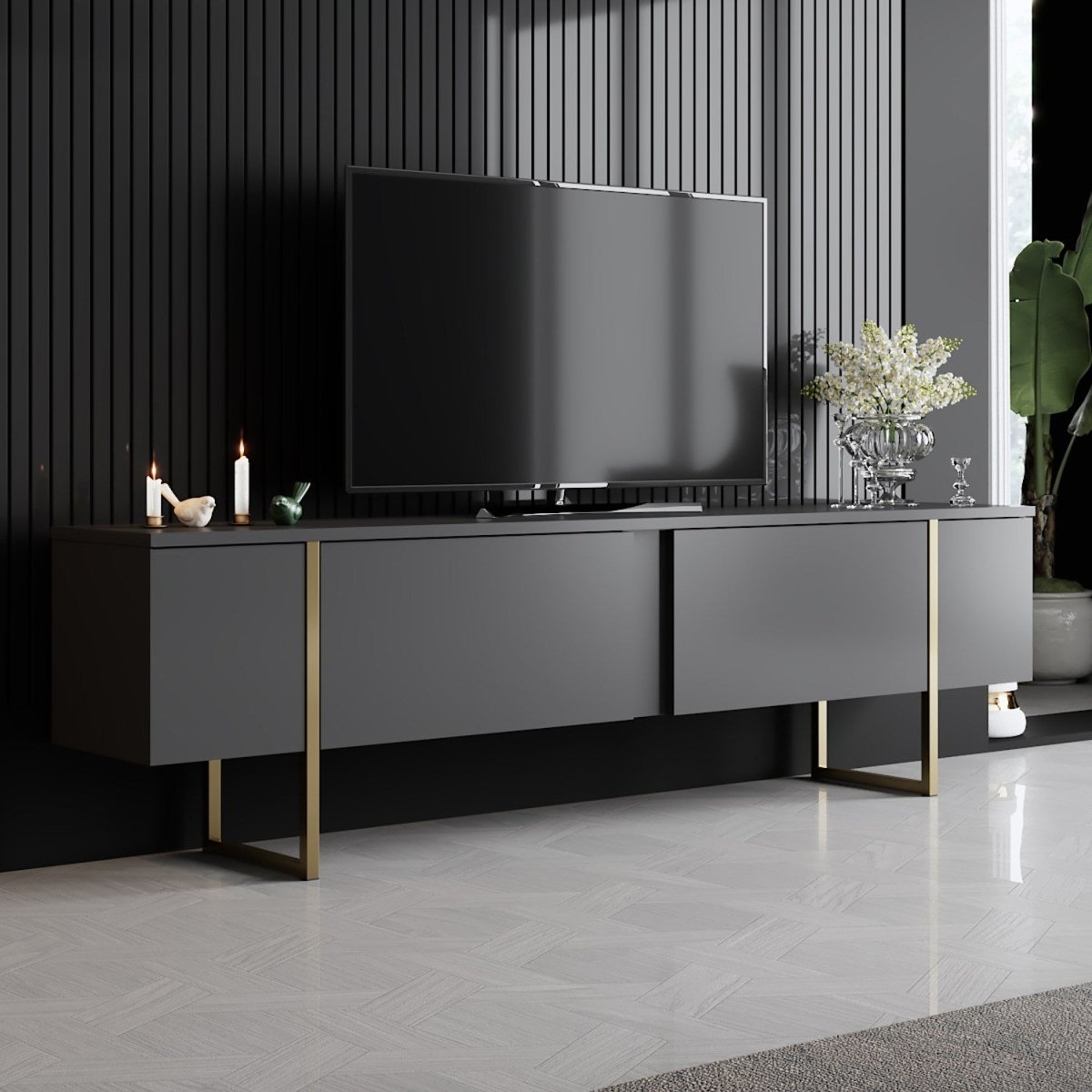 Modernes Designer TV Lowboard Lunano – Stilvolles Medienregal für Wohnzimmer