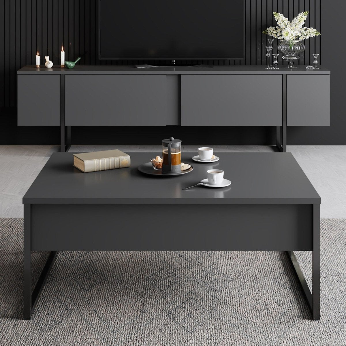 Modernes Designer TV Lowboard Lunano – Stilvolles Medienregal für Wohnzimmer