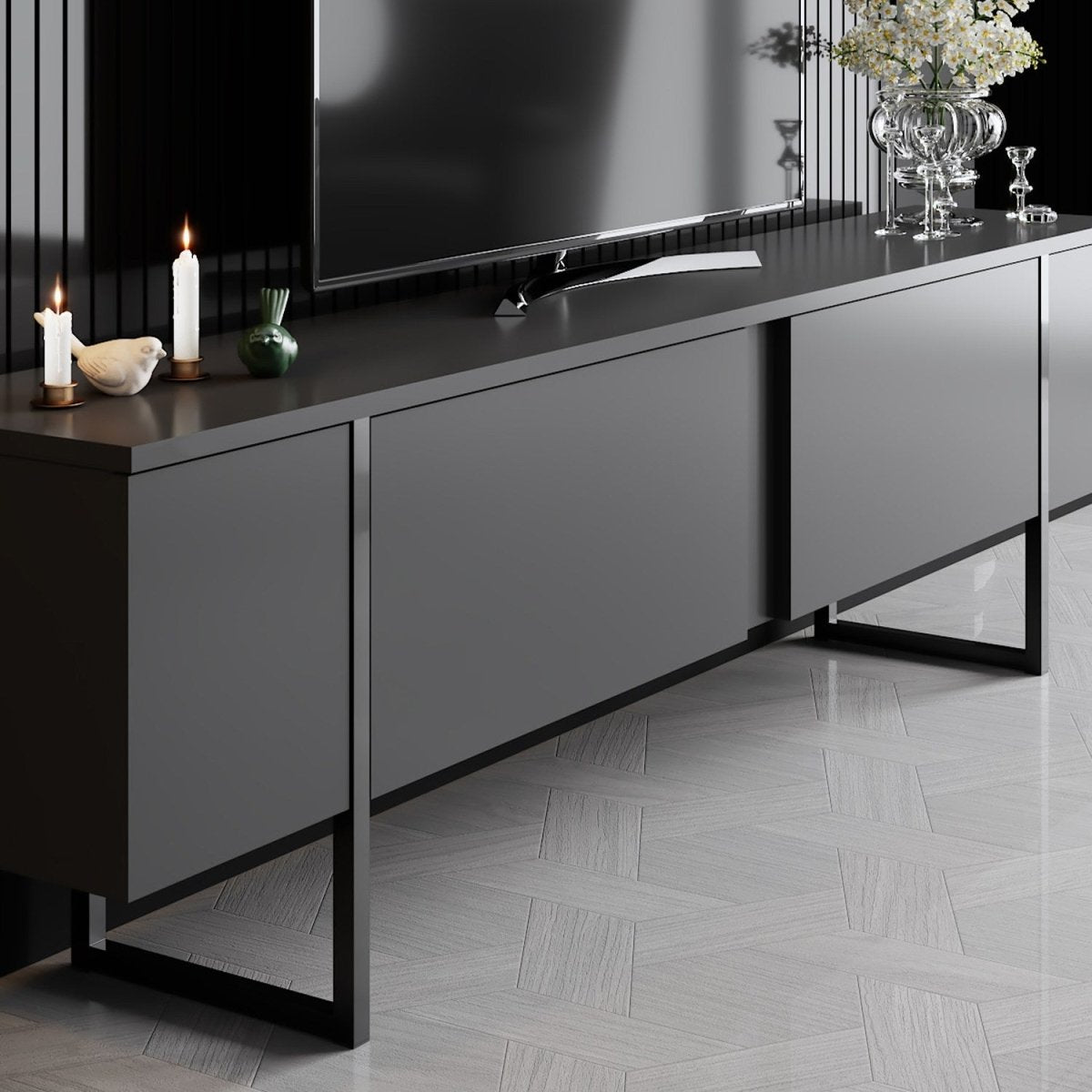 Modernes Designer TV Lowboard Lunano – Stilvolles Medienregal für Wohnzimmer