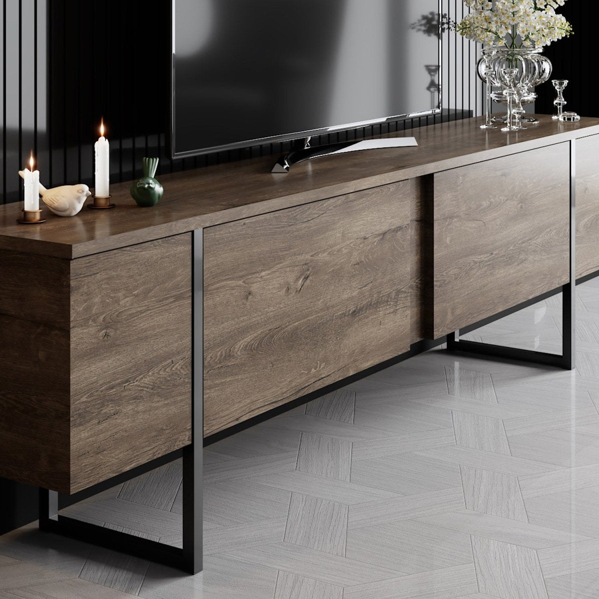 Modernes Designer TV Lowboard Lunano – Stilvolles Medienregal für Wohnzimmer