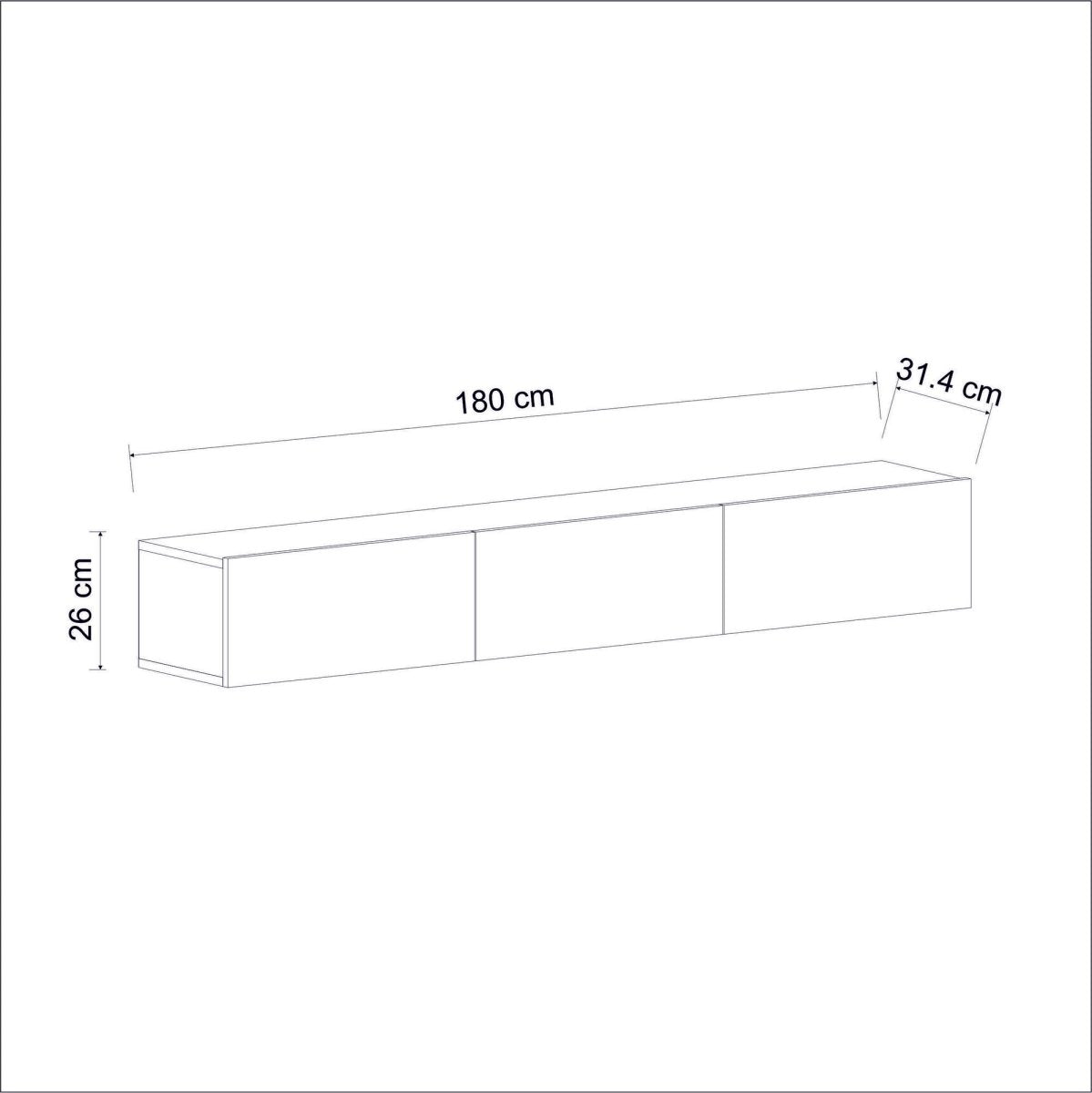 Elegantes Designer TV-Lowboard Verilo 180cm Modern Robust mit Viel Stauraum