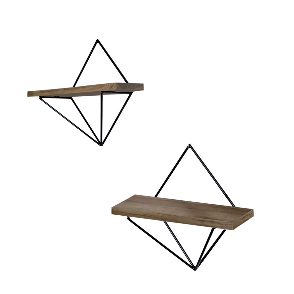 Atina Designer Wandregal Set: Modernes Fichtenholz & Metall für stilvolle Akzente