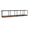 Modernes Designer Wandregal Miray: Schwarzes Metall, Walnuss-Optik, Vielseitige Ablage