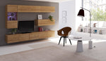 Lade das Bild in den Galerie-Viewer, Cezanne Designer Wohnwand: Moderne LED TV-Möbel mit Push-to-Open &amp; Anpassbaren Farben
