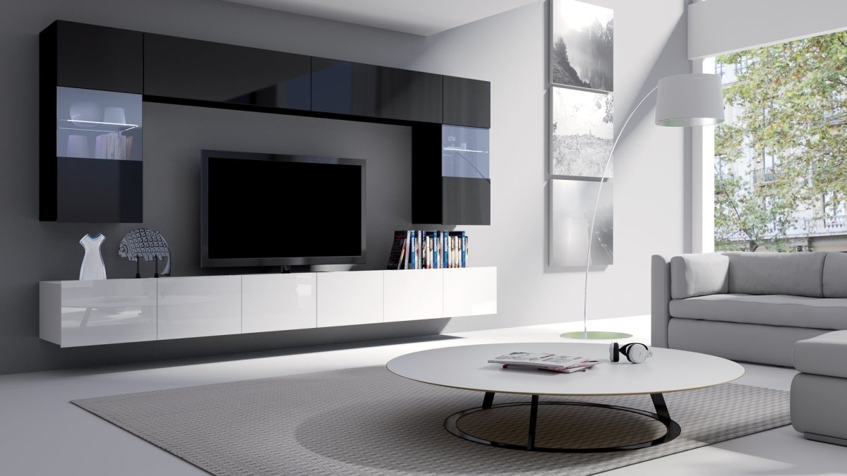 Luxuriöse Designer Wohnwand Da Vinci mit LED-Beleuchtung – Modern & Funktional