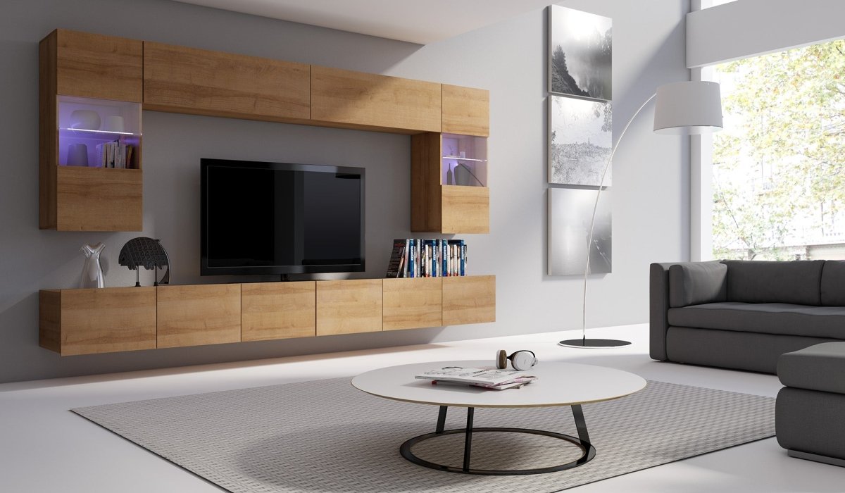 Luxuriöse Designer Wohnwand Da Vinci mit LED-Beleuchtung – Modern & Funktional