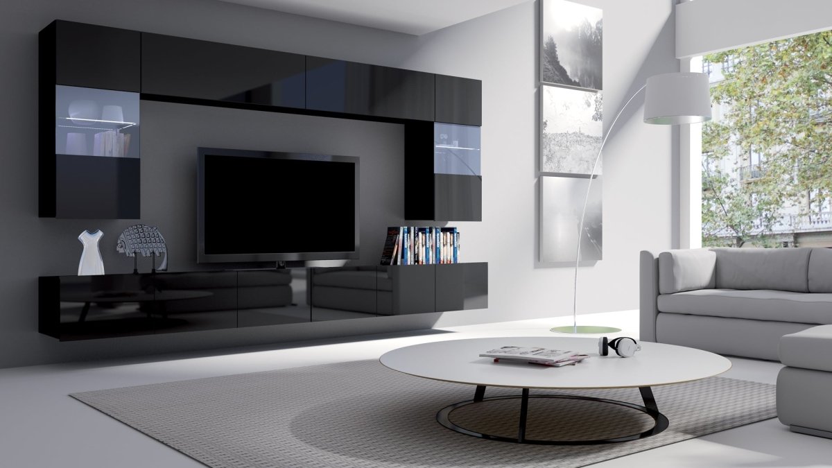 Luxuriöse Designer Wohnwand Da Vinci mit LED-Beleuchtung – Modern & Funktional