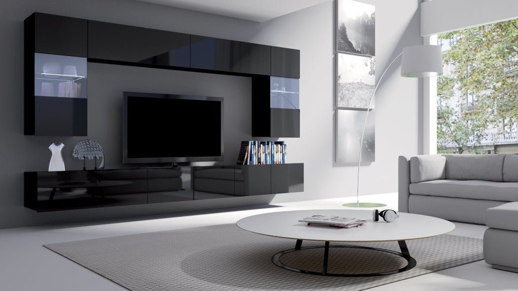 Luxuriöse Designer Wohnwand Da Vinci mit LED-Beleuchtung – Modern & Funktional