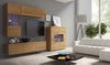 Elegante Designer Wohnwand Miro mit LED-Beleuchtung für modernes Wohnzimmer