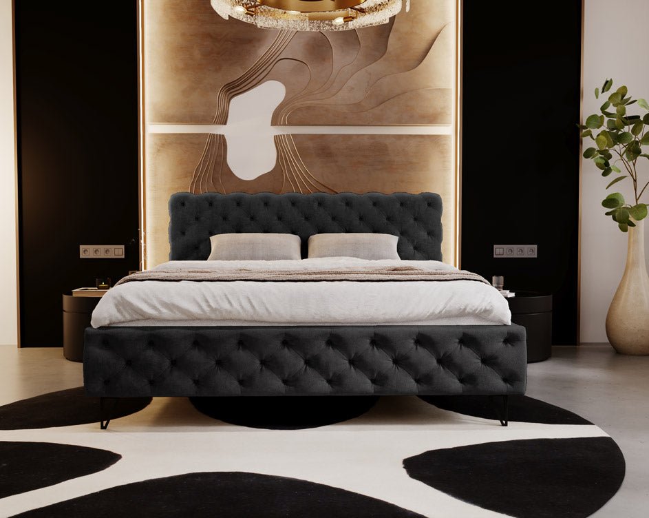 Luxuriöses Designer Polsterbett Sienna Samt – Modernes Komfortbett für Ihr Schlafzimmer