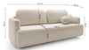 Luxuriöses Designer Schlafsofa Celiné Bouclé mit Bettfunktion und integriertem Stauraum