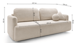 Lade das Bild in den Galerie-Viewer, Luxuriöses Designer Schlafsofa Celiné Bouclé mit Bettfunktion und integriertem Stauraum
