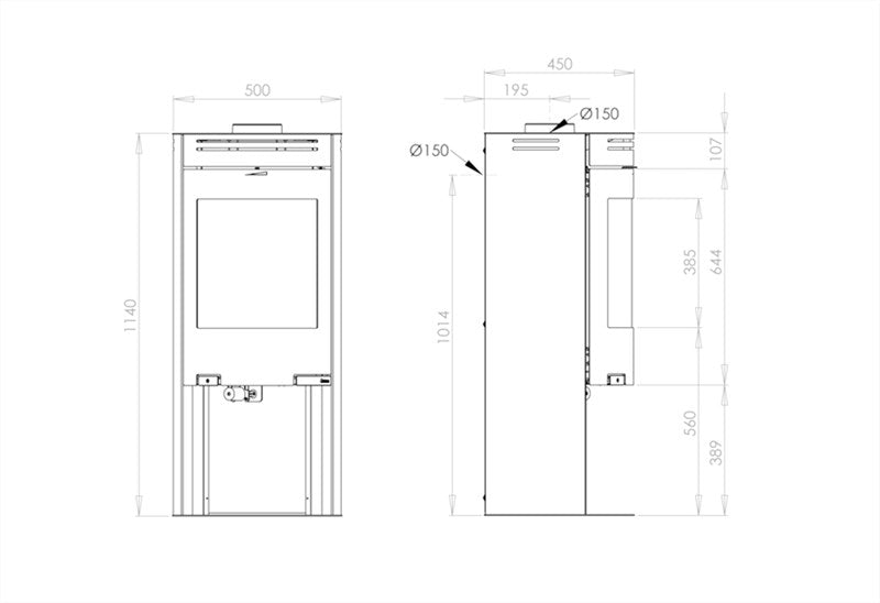Aduro 14 Holzofen 9 kW – modernes Kubusdesign, hohe Effizienz